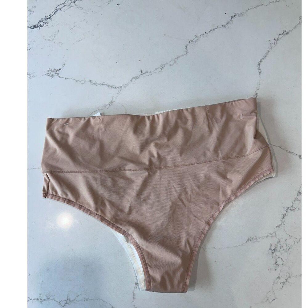 NWT Jockey 2 Pack Beige White High Waist Thong Underwear Size XXL